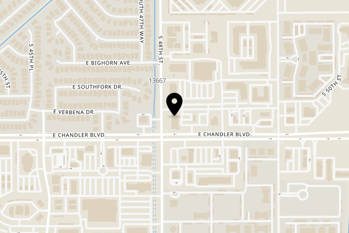 Map showing the location of ZK Grill Chandler on 4804 E Chandler Blvd #108 in Phoenix
